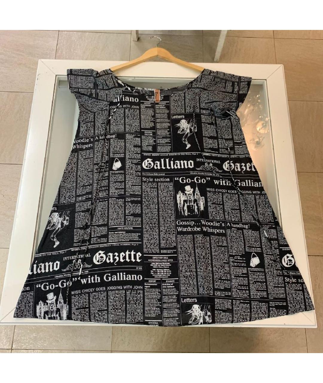 JOHN GALLIANO Черное хлопковое повседневное платье, фото 3