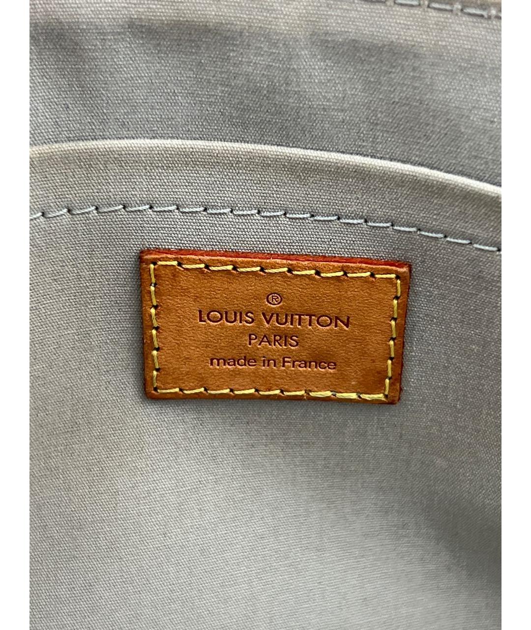 LOUIS VUITTON Горчичная сумка с короткими ручками из лакированной кожи, фото 6