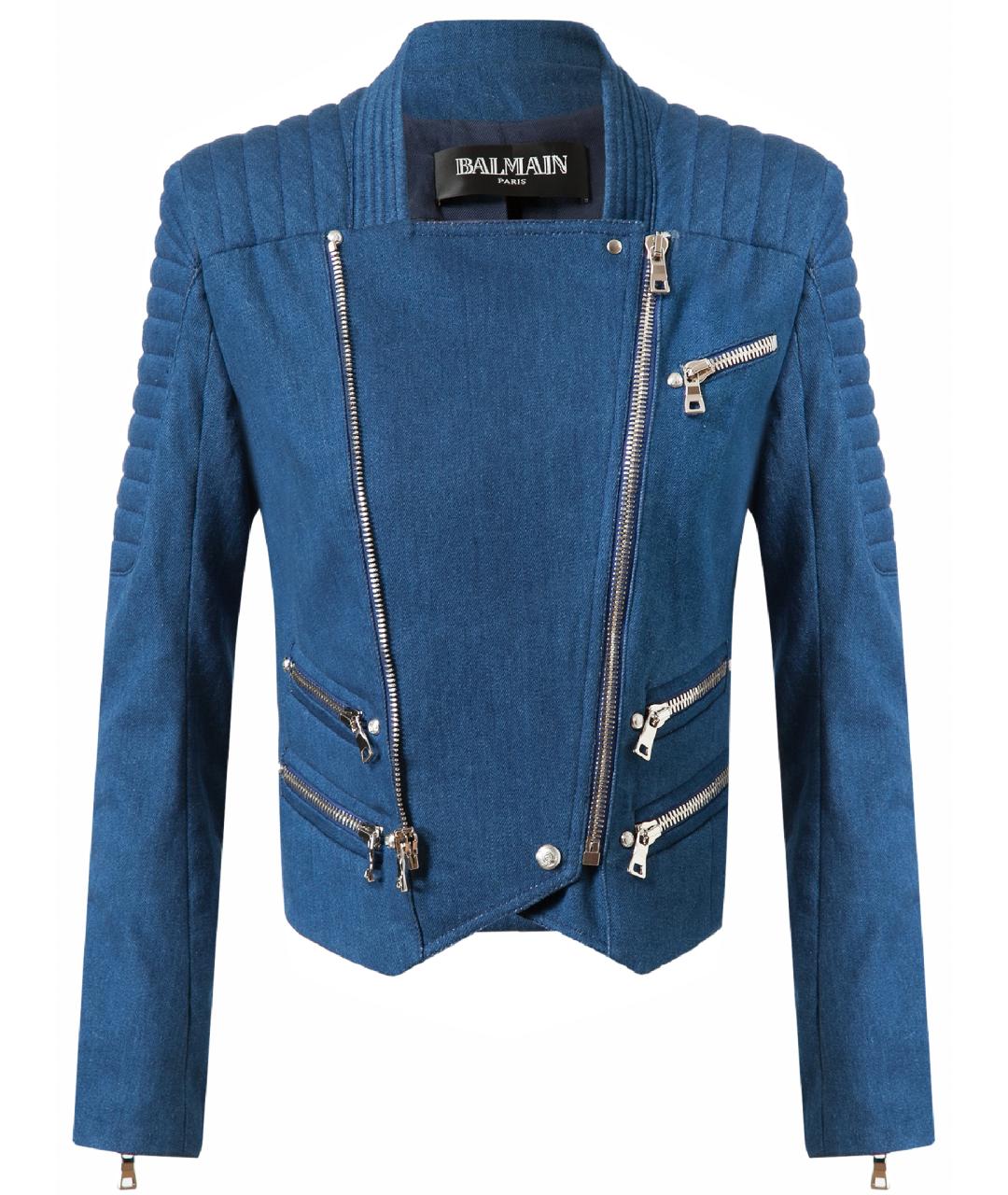 BALMAIN Синяя деним куртка, фото 1