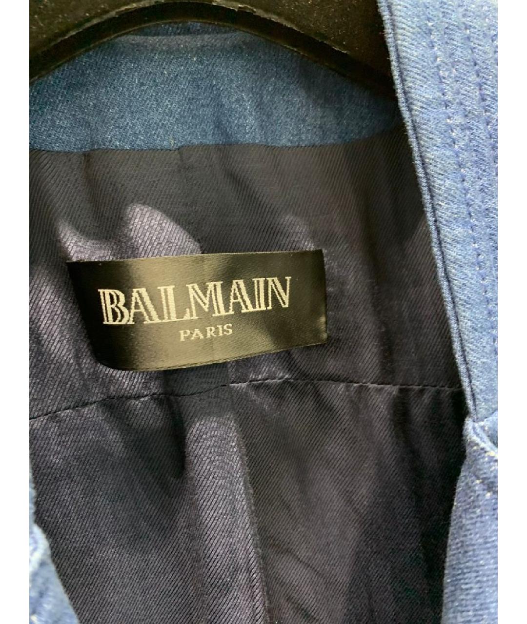 BALMAIN Синяя деним куртка, фото 4