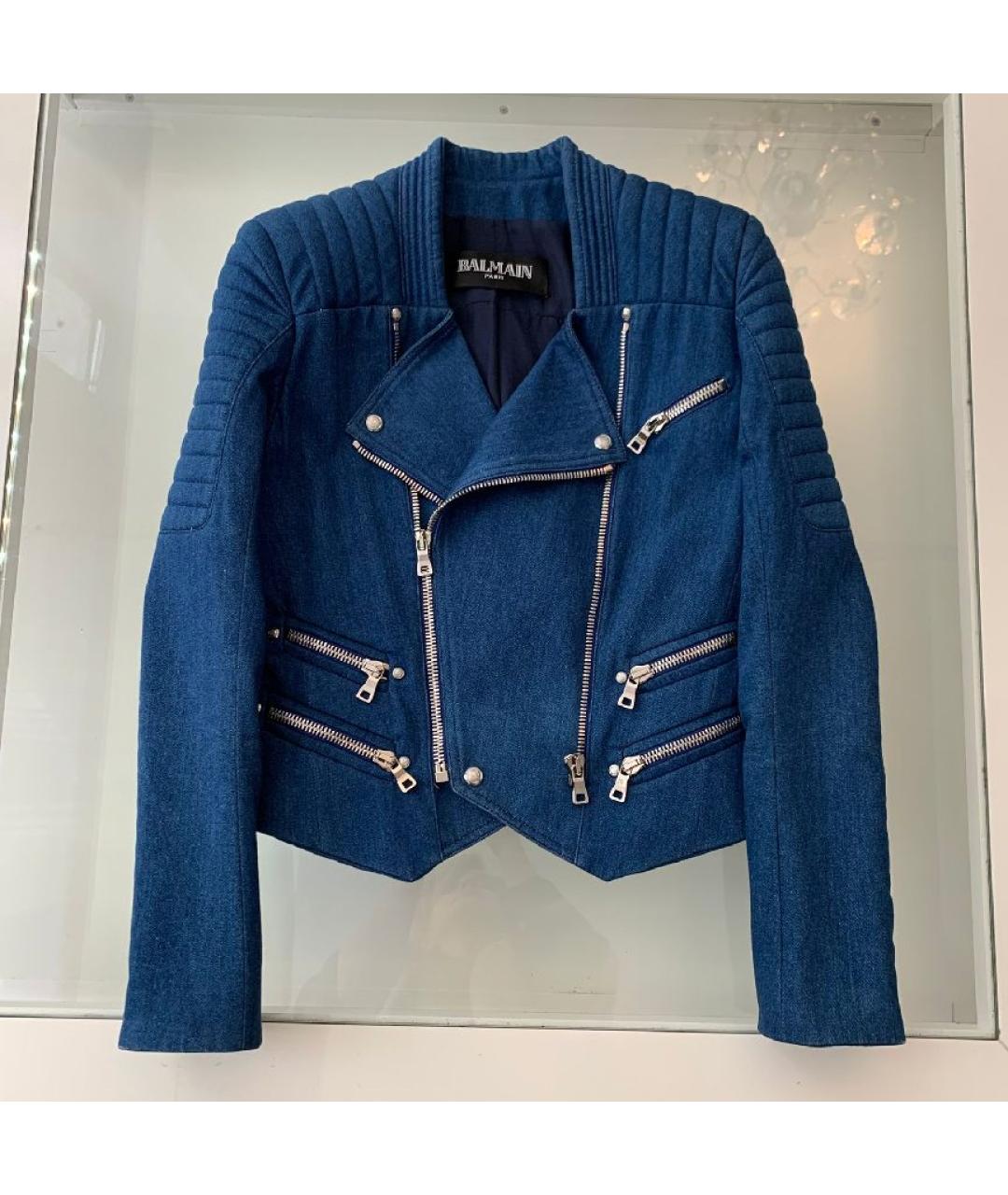 BALMAIN Синяя деним куртка, фото 3