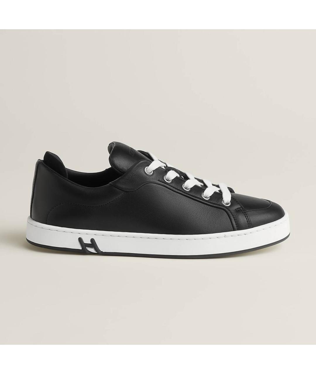 HERMES Черные кожаные кеды, фото 6