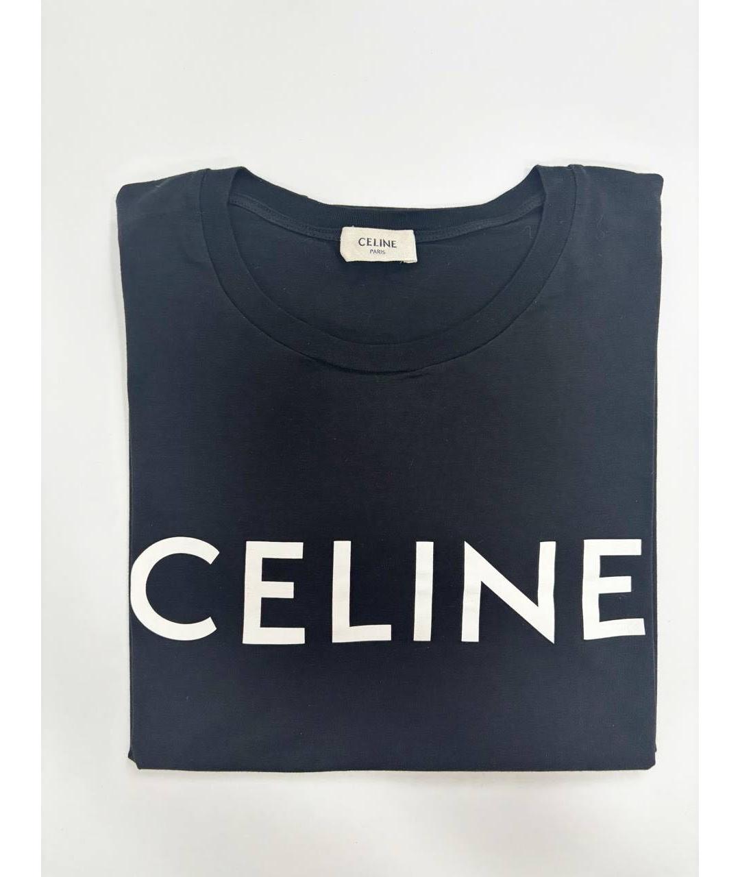 CELINE Черная хлопковая футболка, фото 5