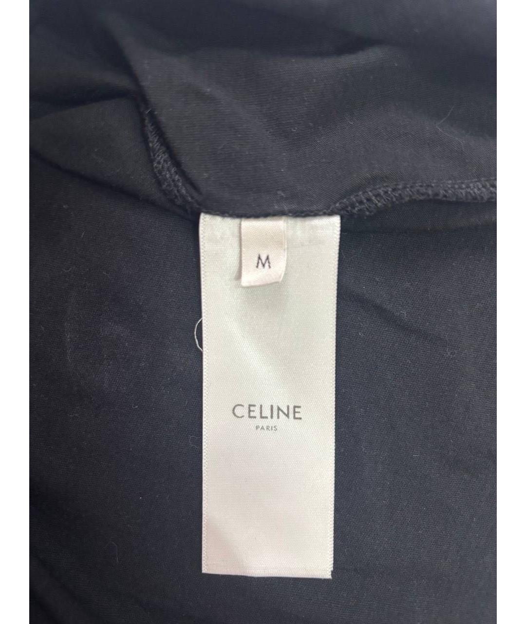 CELINE Черная хлопковая футболка, фото 3