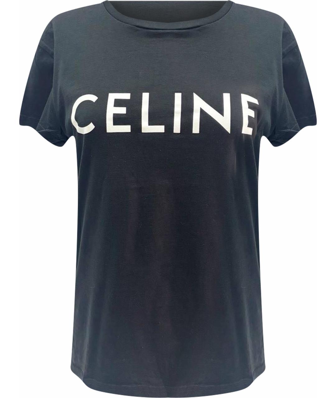 CELINE Черная хлопковая футболка, фото 1