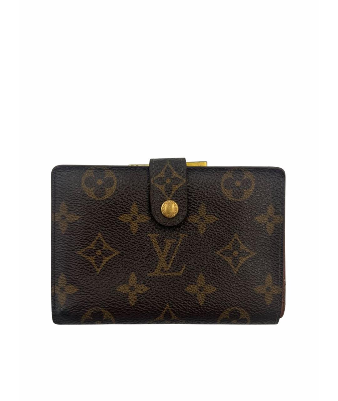 LOUIS VUITTON Коричневый кожаный кошелек, фото 1
