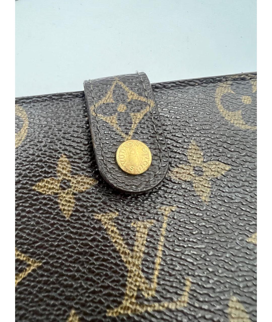 LOUIS VUITTON Коричневый кожаный кошелек, фото 2