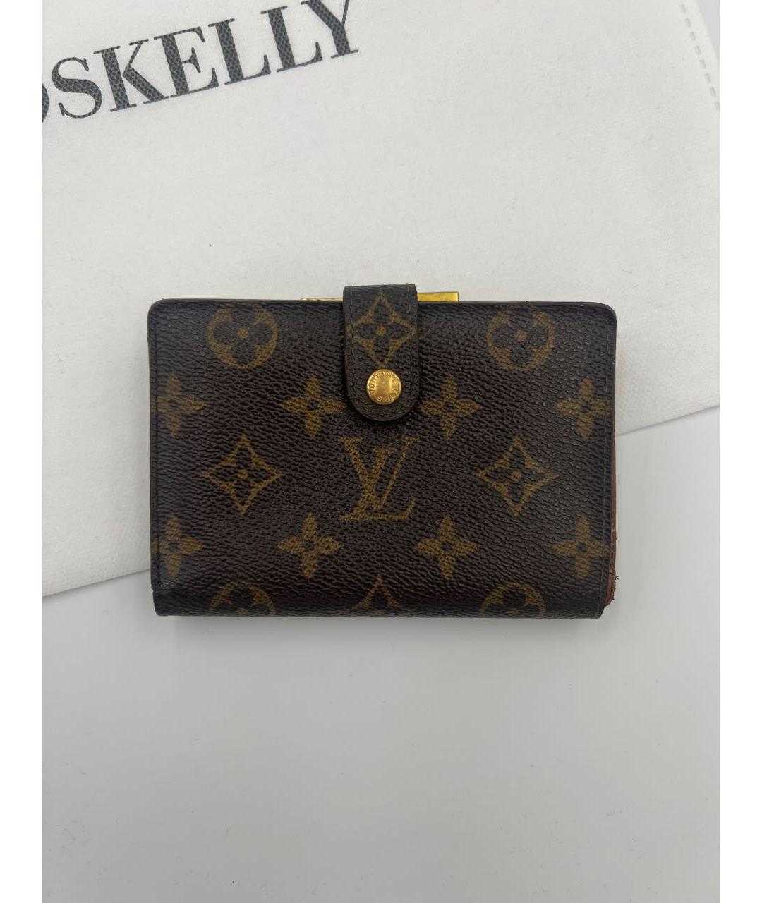LOUIS VUITTON Коричневый кожаный кошелек, фото 7
