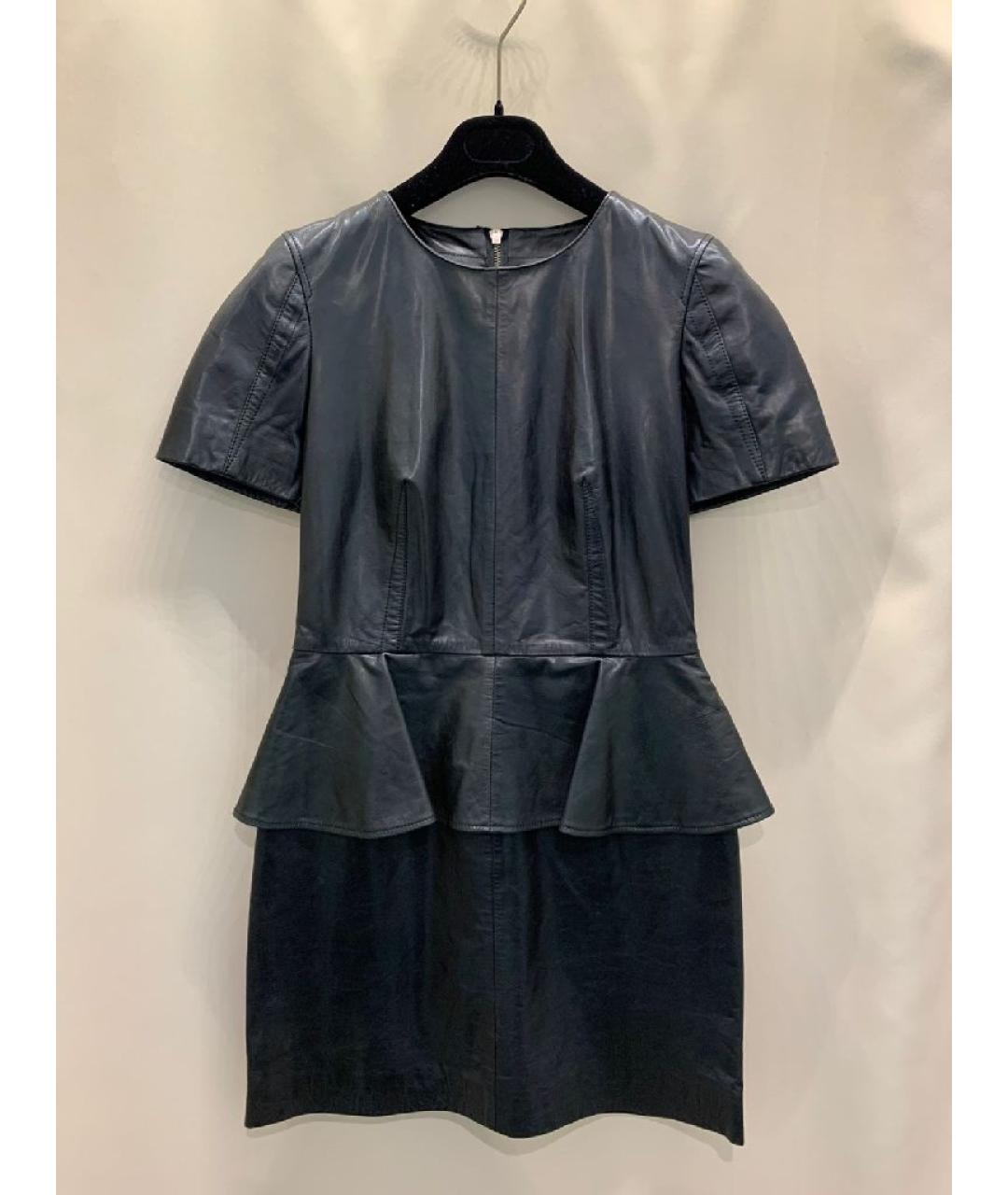 ALEXANDER MCQUEEN Черное кожаное повседневное платье, фото 10