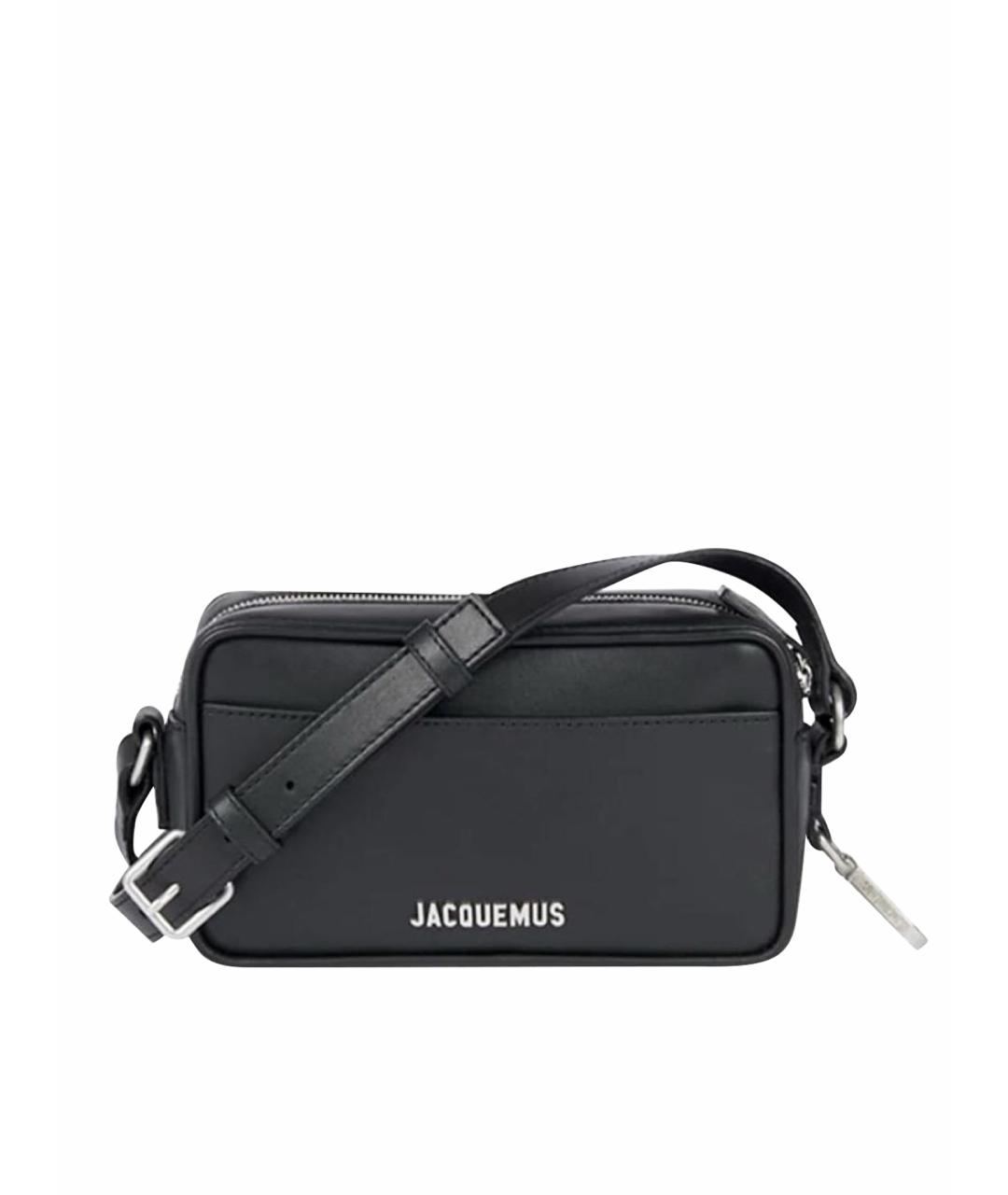 JACQUEMUS Черная кожаная сумка через плечо, фото 1