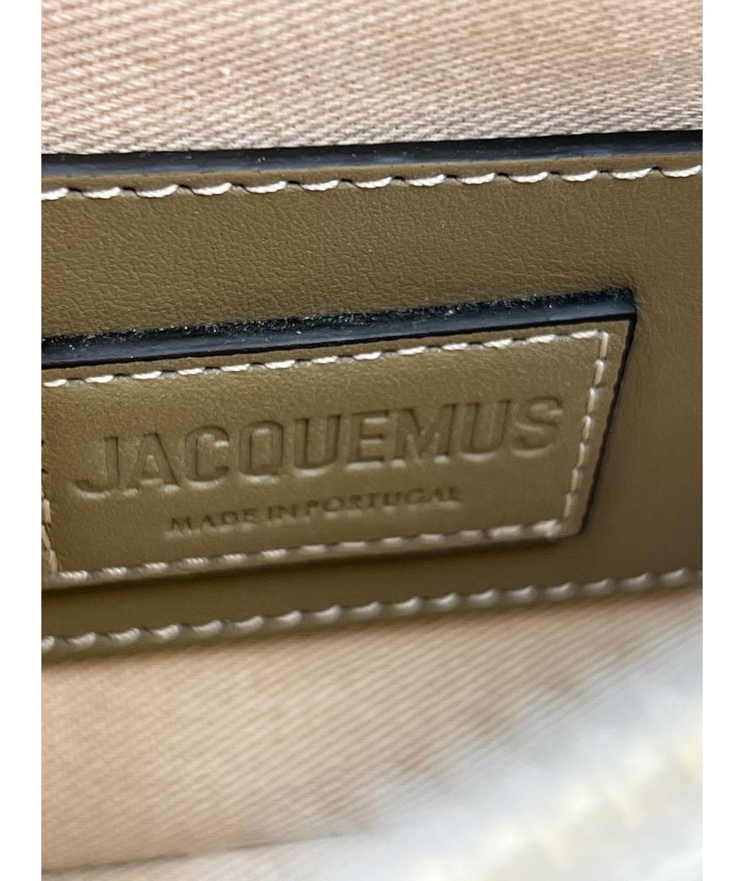 JACQUEMUS Хаки кожаная сумка через плечо, фото 7
