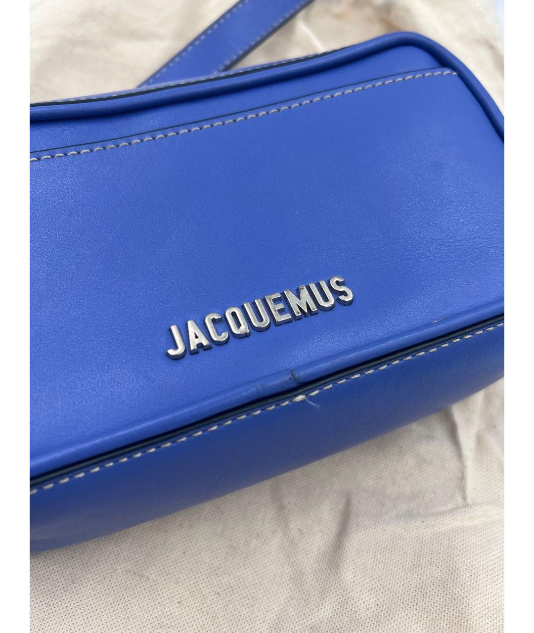 JACQUEMUS Синяя кожаная сумка через плечо, фото 3