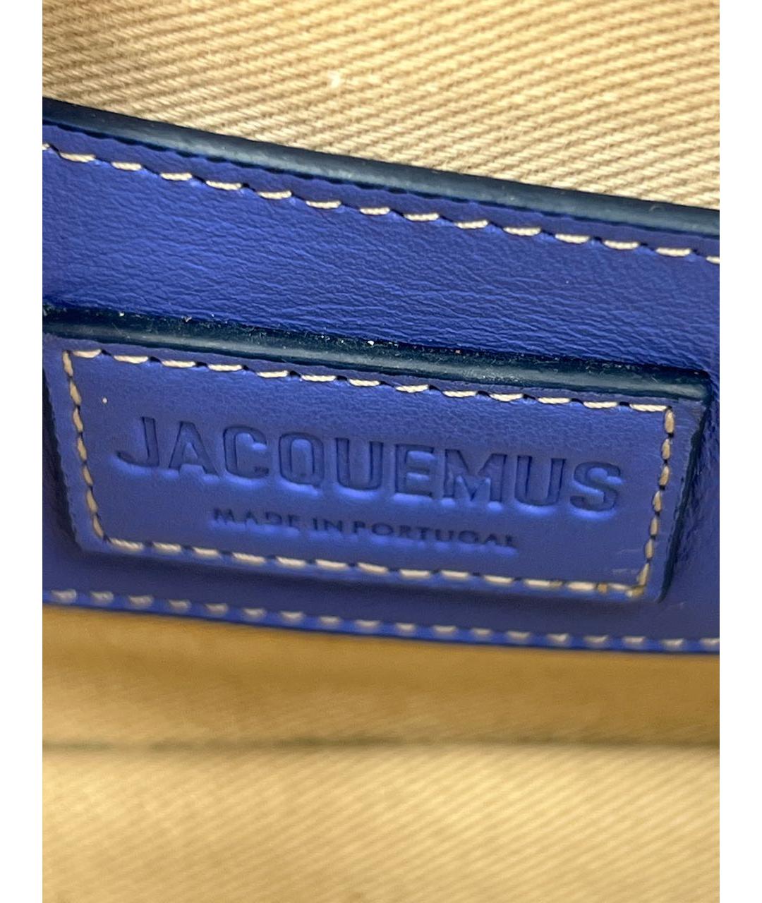 JACQUEMUS Синяя кожаная сумка через плечо, фото 7