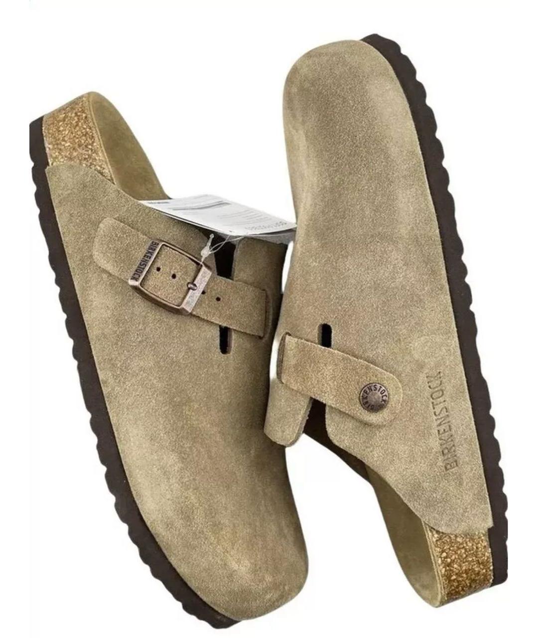 BIRKENSTOCK Бежевые сабо из искусственной кожи, фото 4