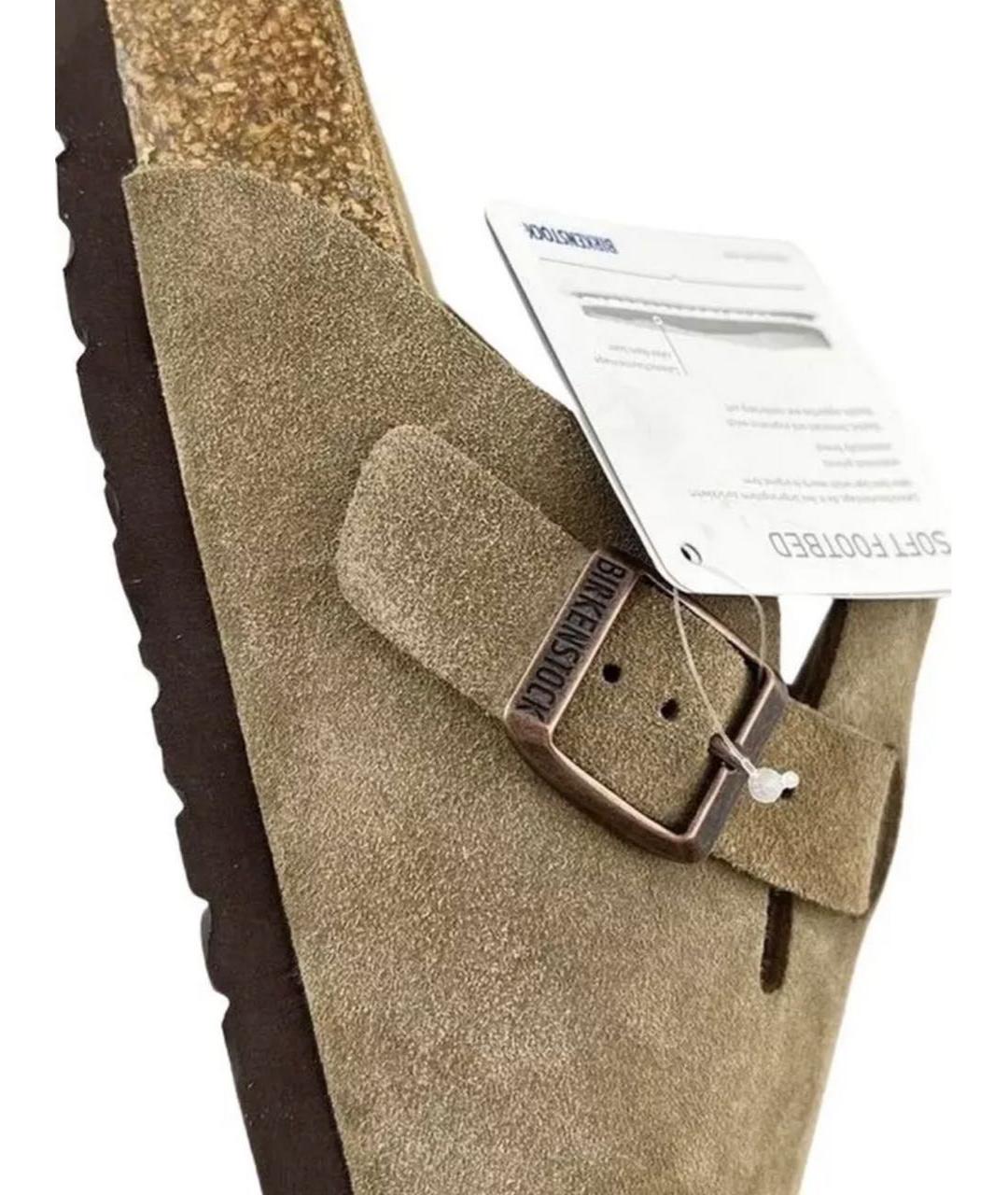 BIRKENSTOCK Бежевые сабо из искусственной кожи, фото 3