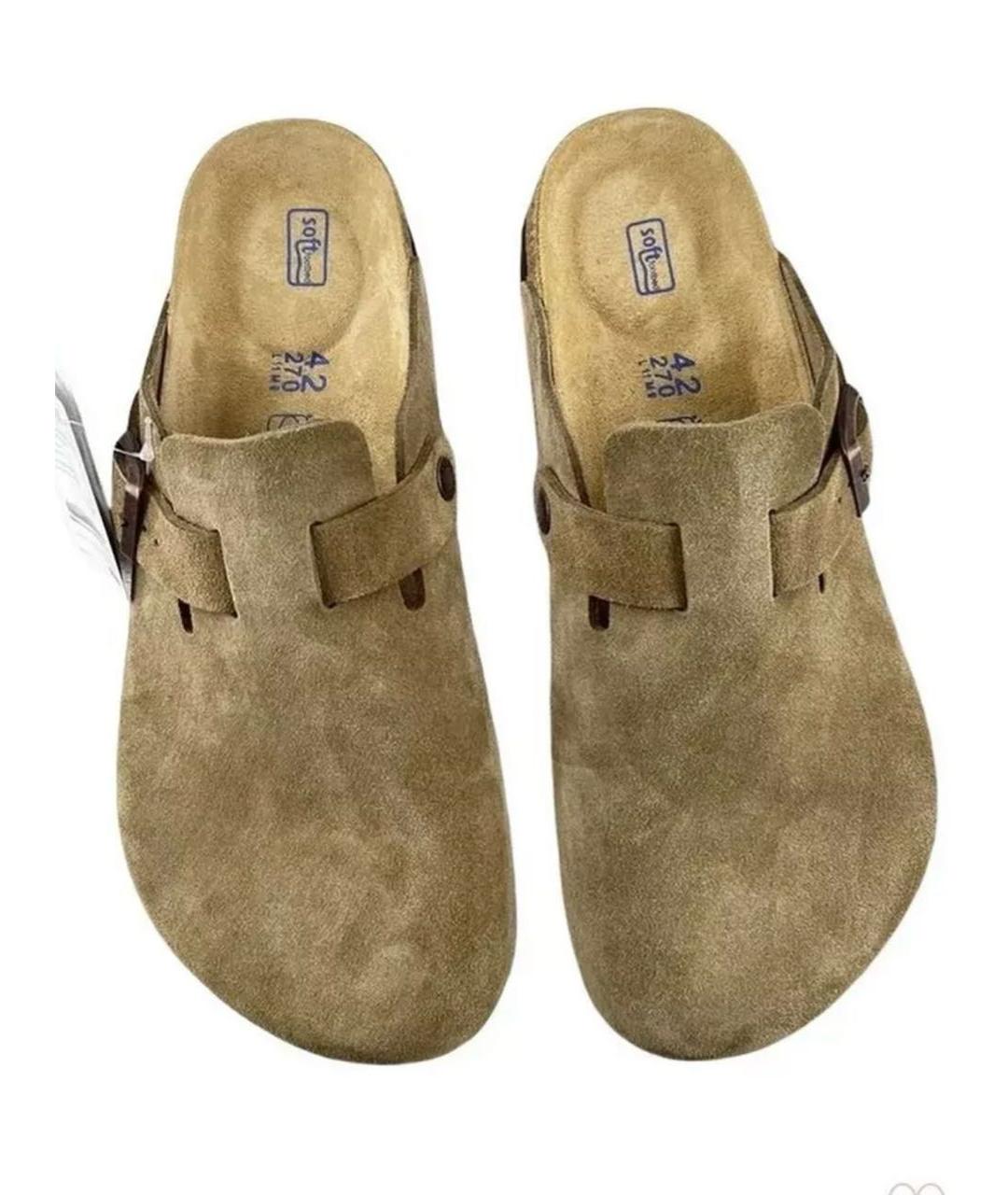 BIRKENSTOCK Бежевые сабо из искусственной кожи, фото 2