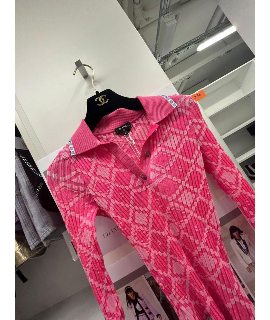 CHANEL Розовое повседневное платье, фото 4
