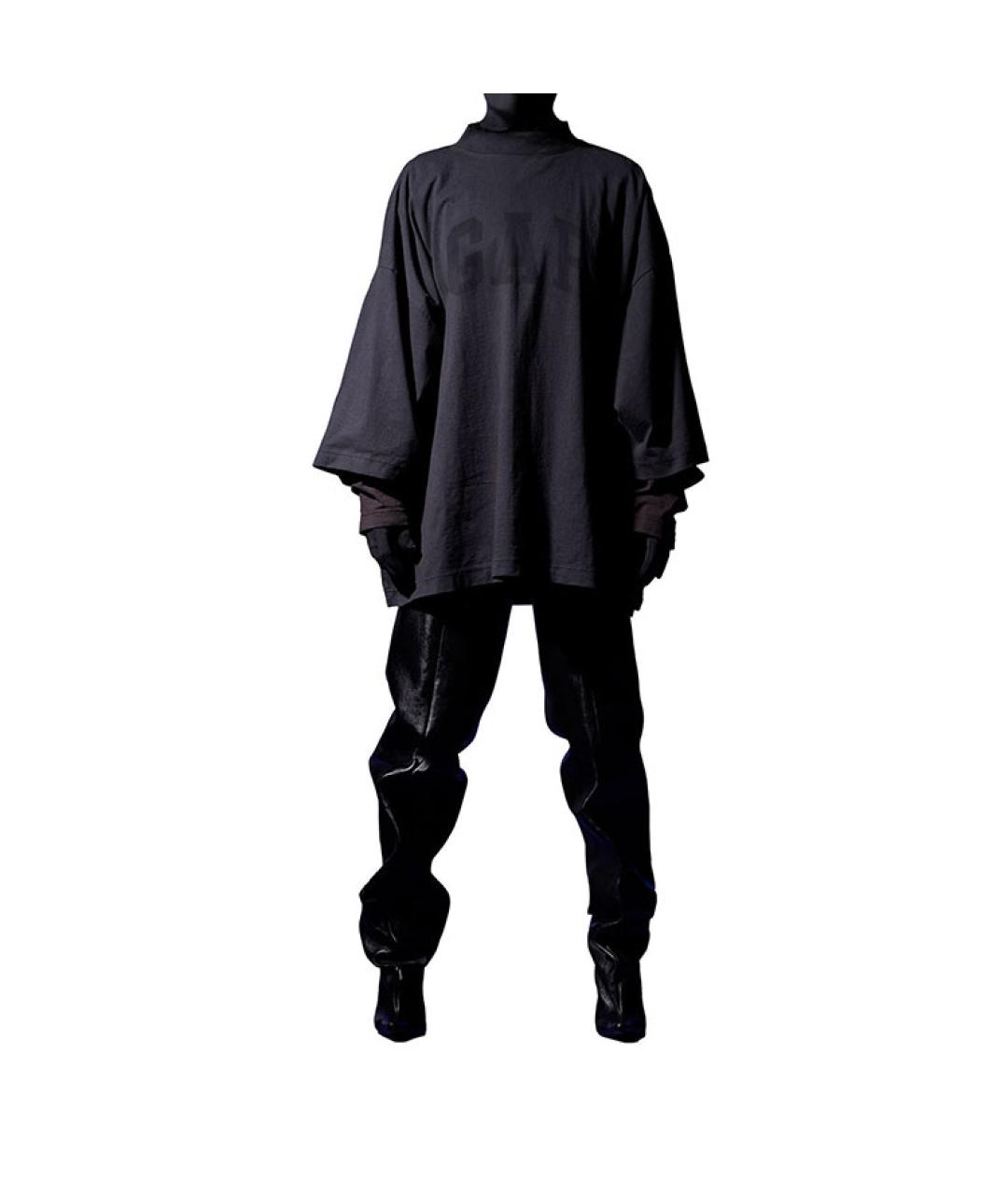 YEEZY Черная хлопковая футболка, фото 3