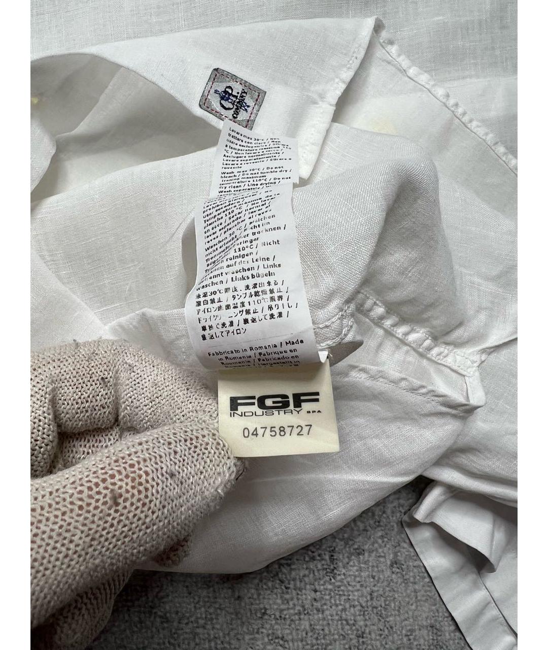 CP COMPANY Белая льняная кэжуал рубашка, фото 7