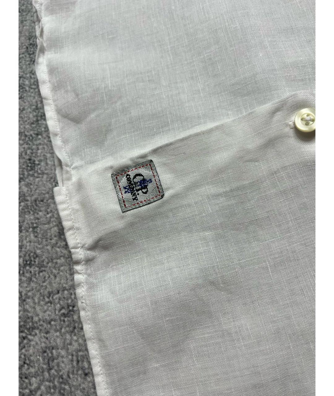 CP COMPANY Белая льняная кэжуал рубашка, фото 5