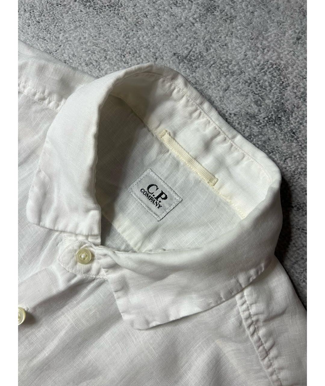 CP COMPANY Белая льняная кэжуал рубашка, фото 3