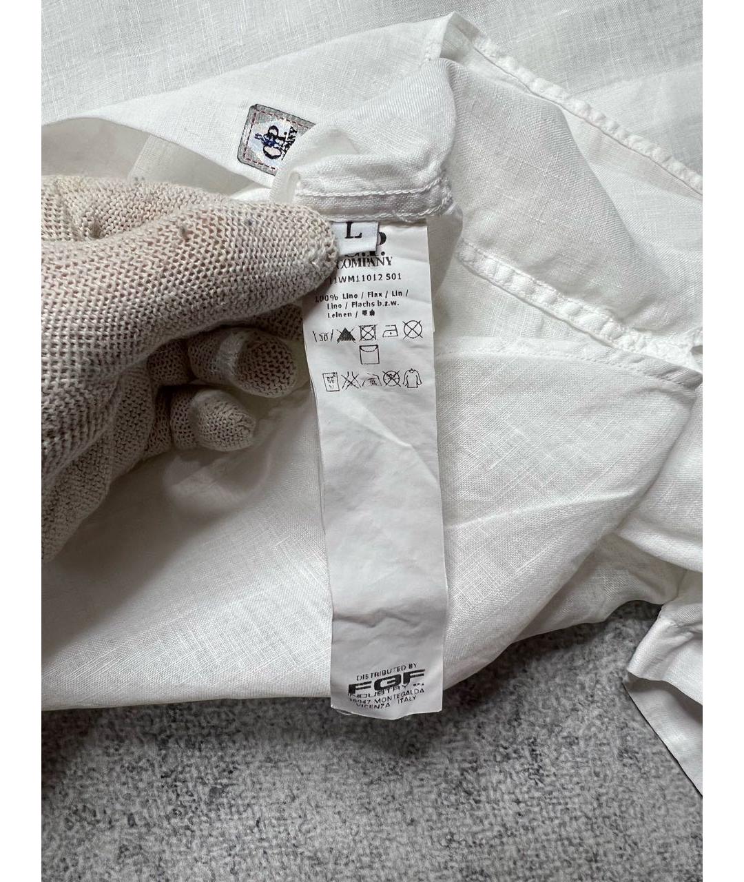 CP COMPANY Белая льняная кэжуал рубашка, фото 6