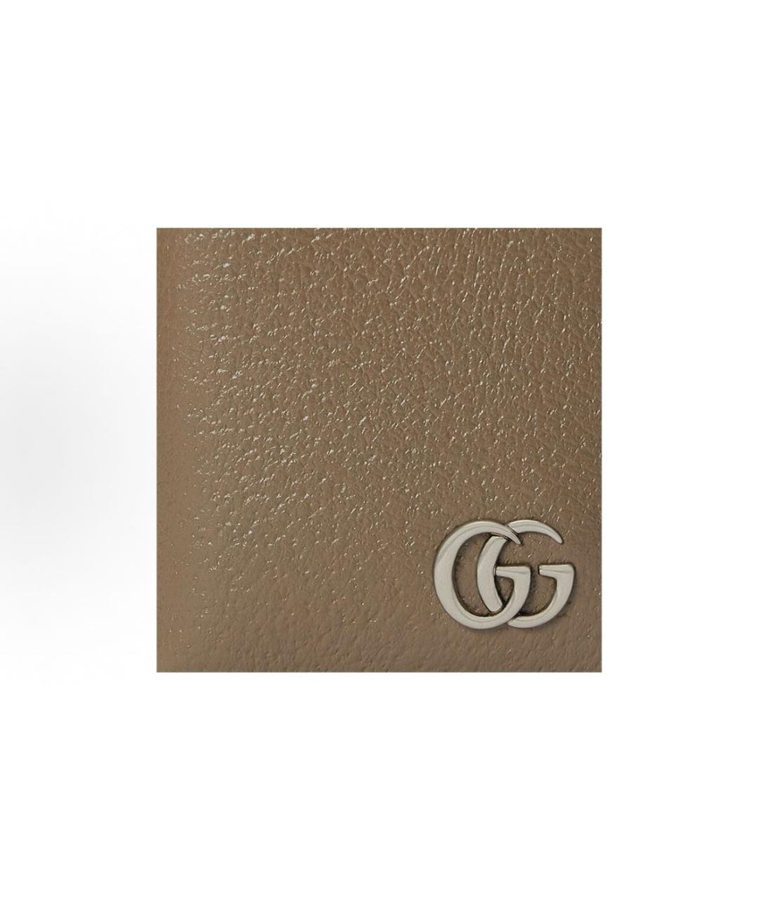 GUCCI Бежевый кожаный кошелек, фото 5