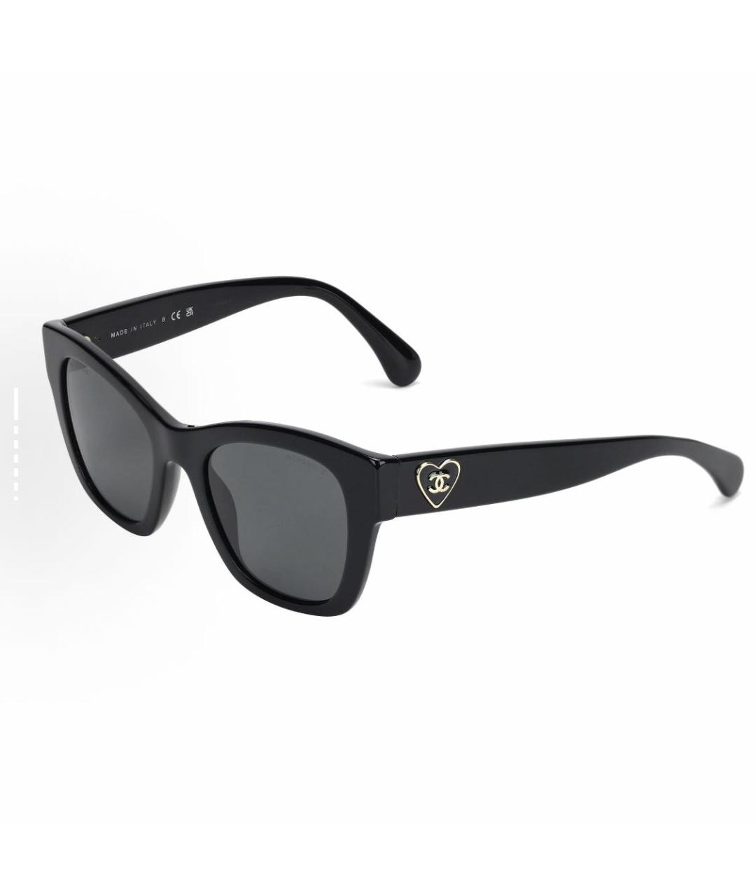 CHANEL Черные пластиковые солнцезащитные очки, фото 3
