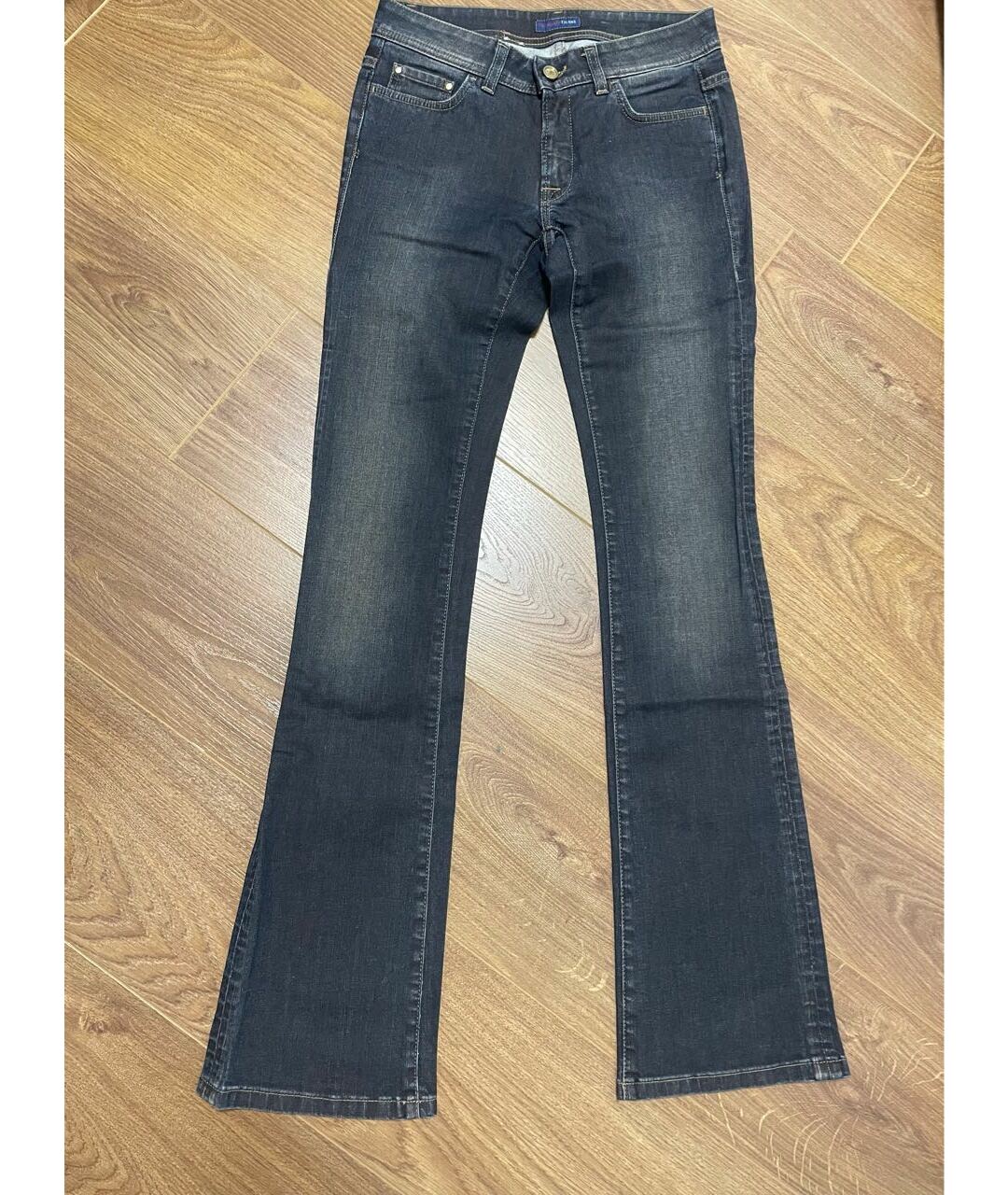TRUSSARDI Темно-синие хлопко-эластановые джинсы клеш, фото 9