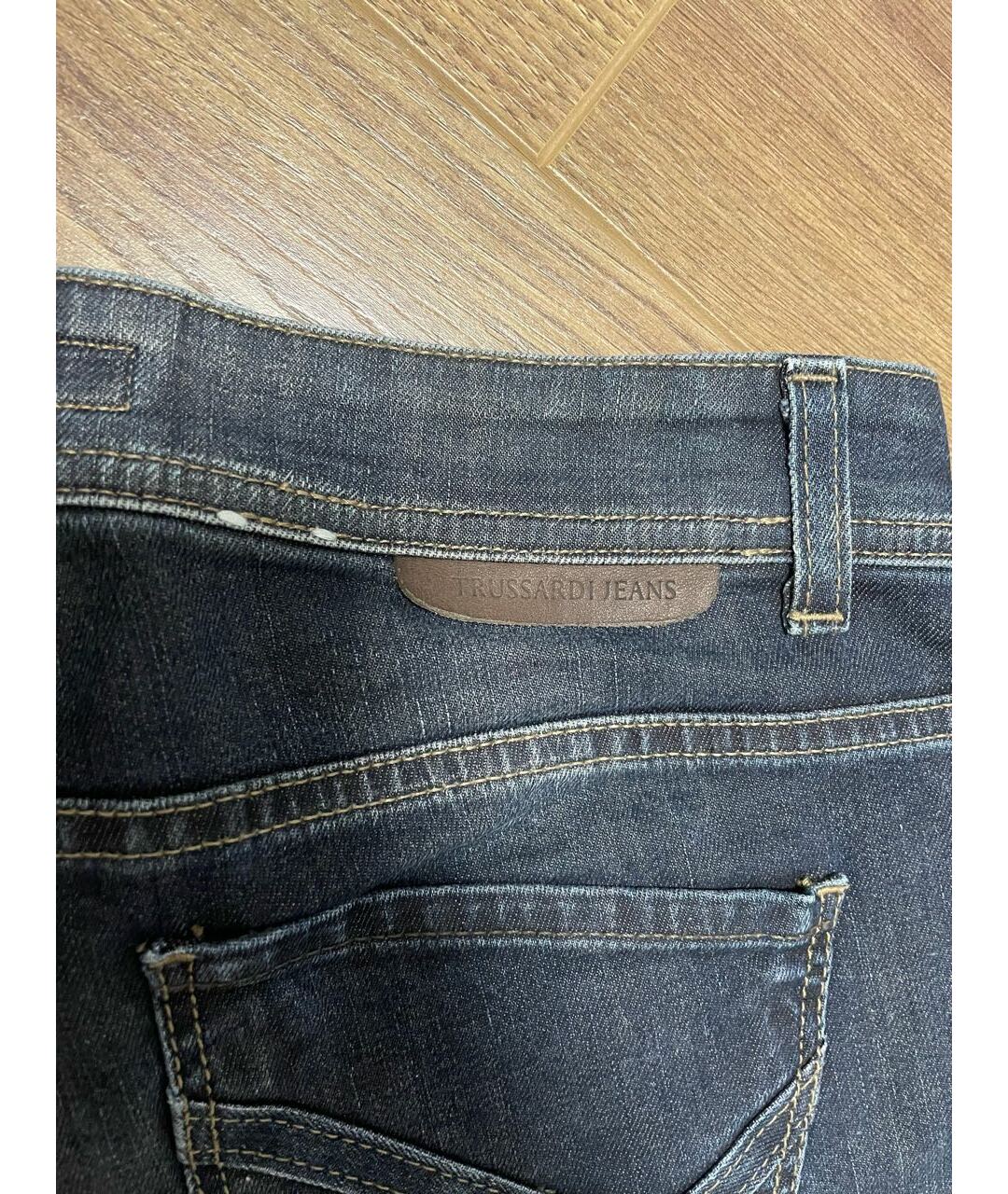 TRUSSARDI Темно-синие хлопко-эластановые джинсы клеш, фото 7