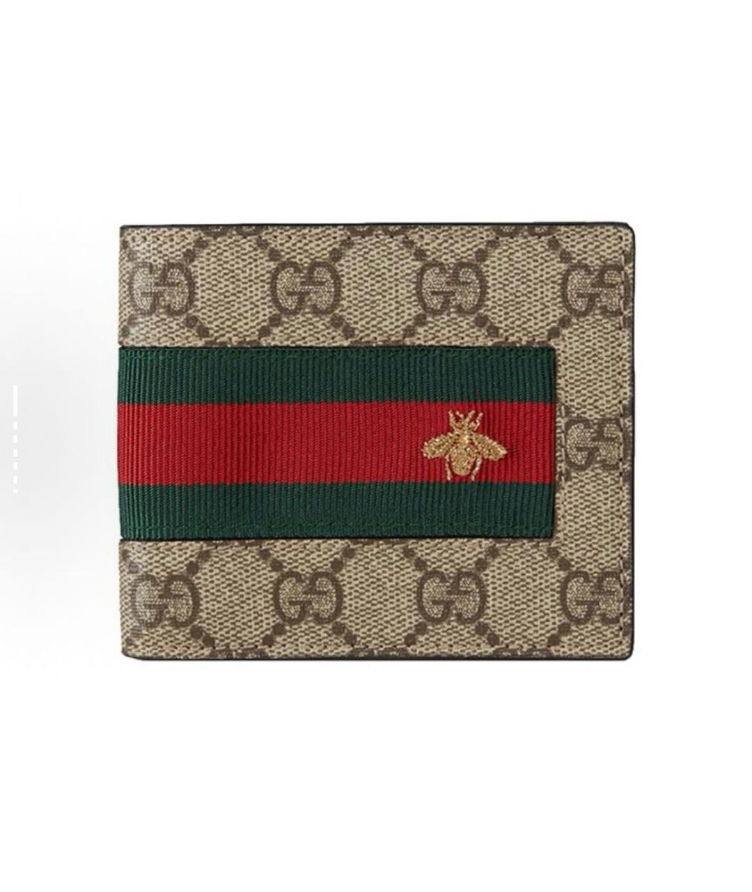 GUCCI Бежевый кожаный кошелек, фото 5