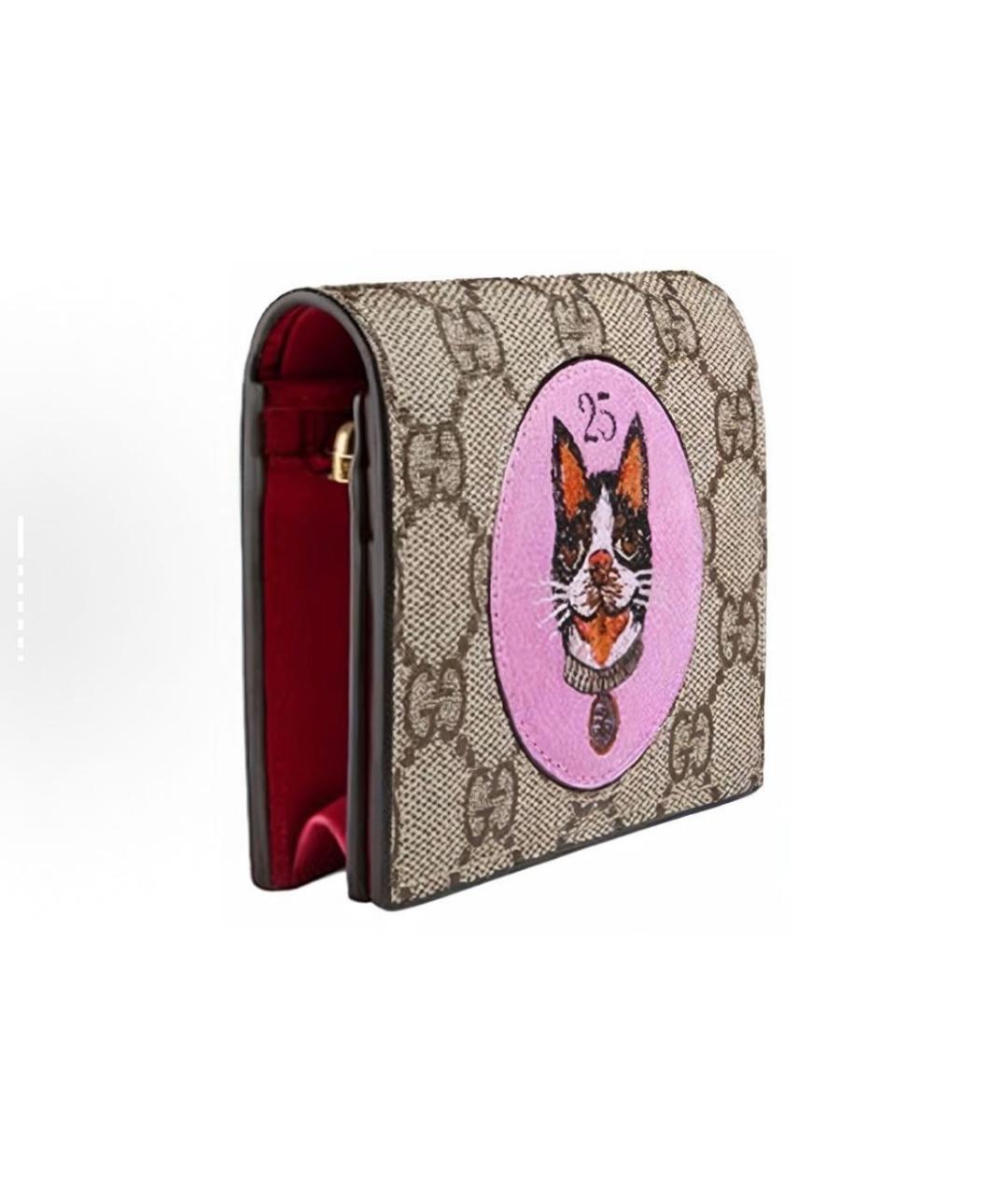 GUCCI Розовый кожаный кошелек, фото 2