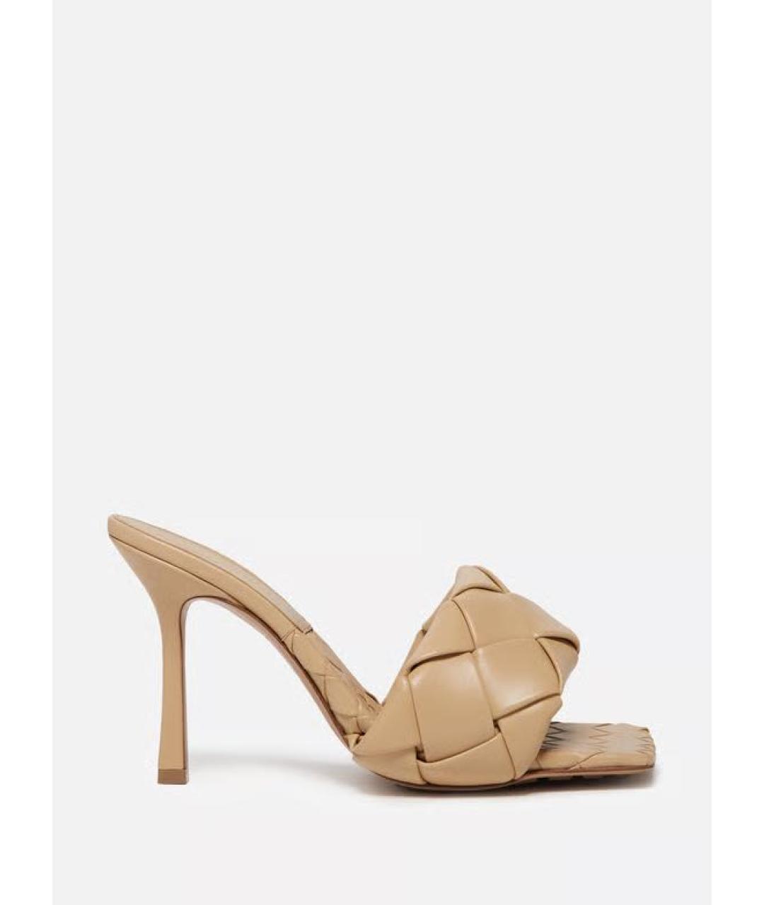 BOTTEGA VENETA Бежевые мюли, фото 4