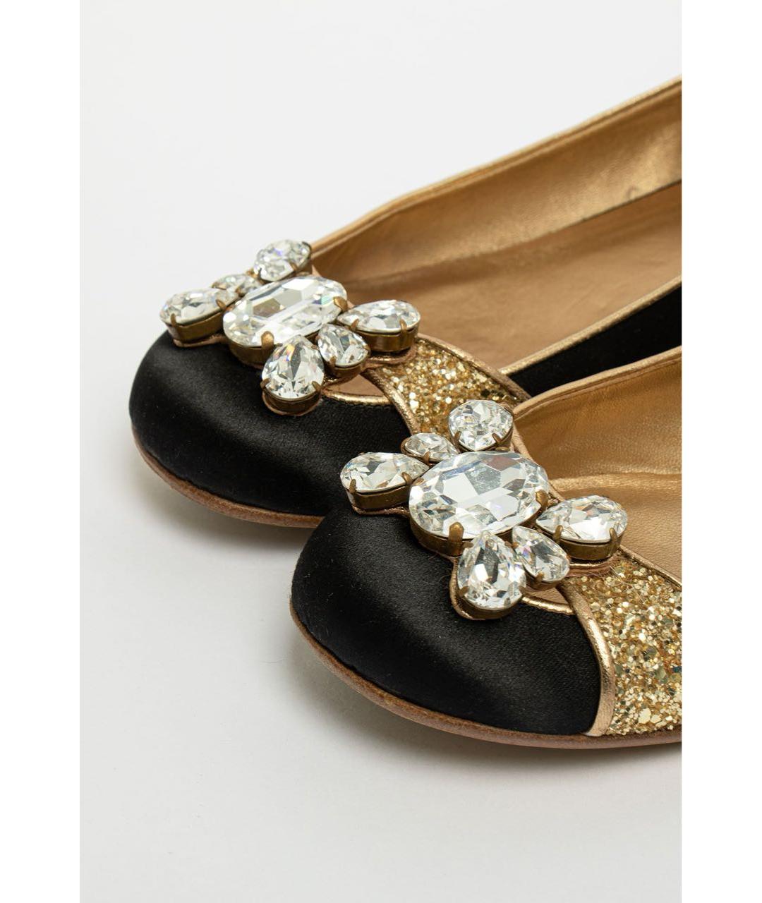 MIU MIU Черные текстильные балетки, фото 3