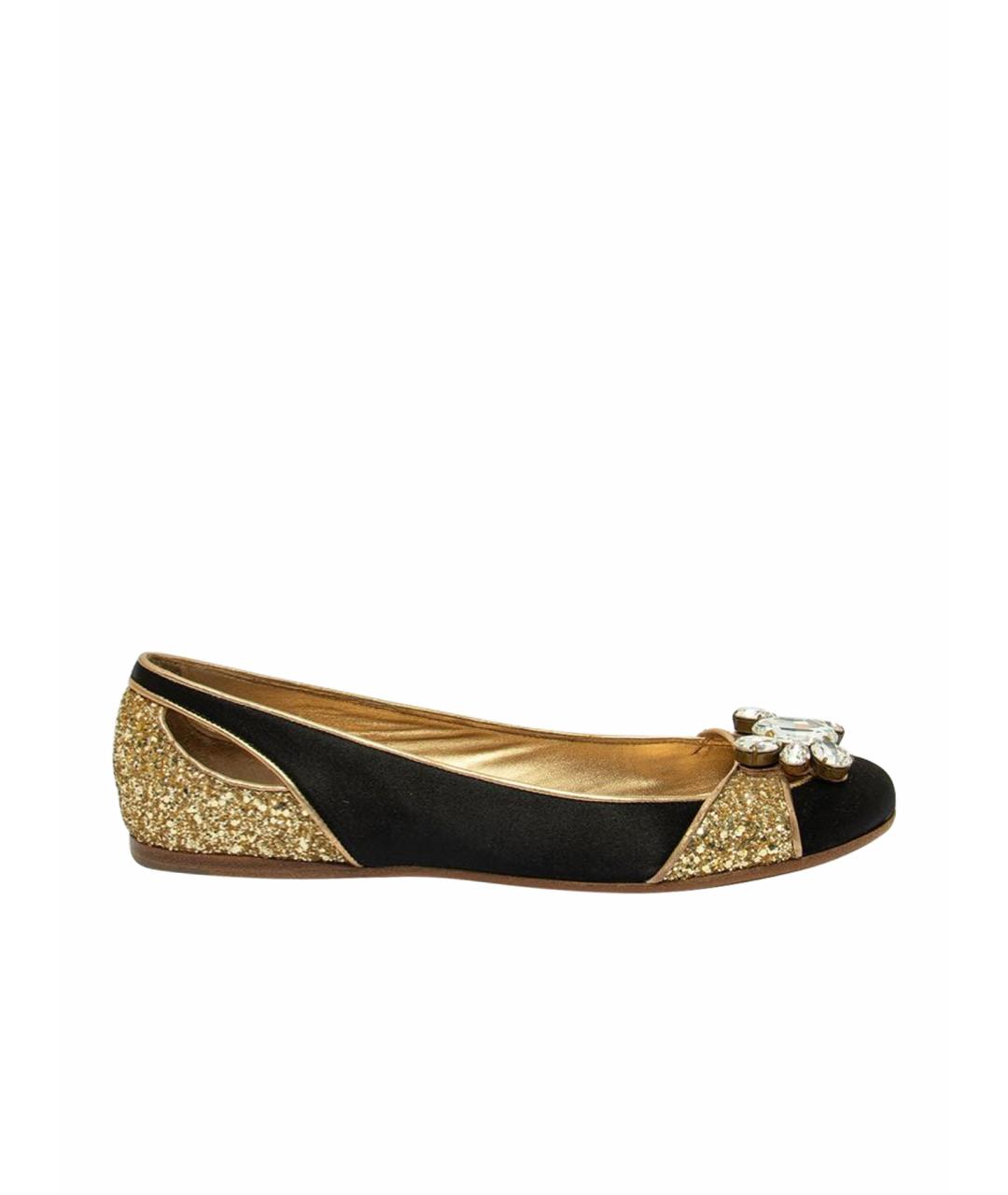 MIU MIU Черные текстильные балетки, фото 1