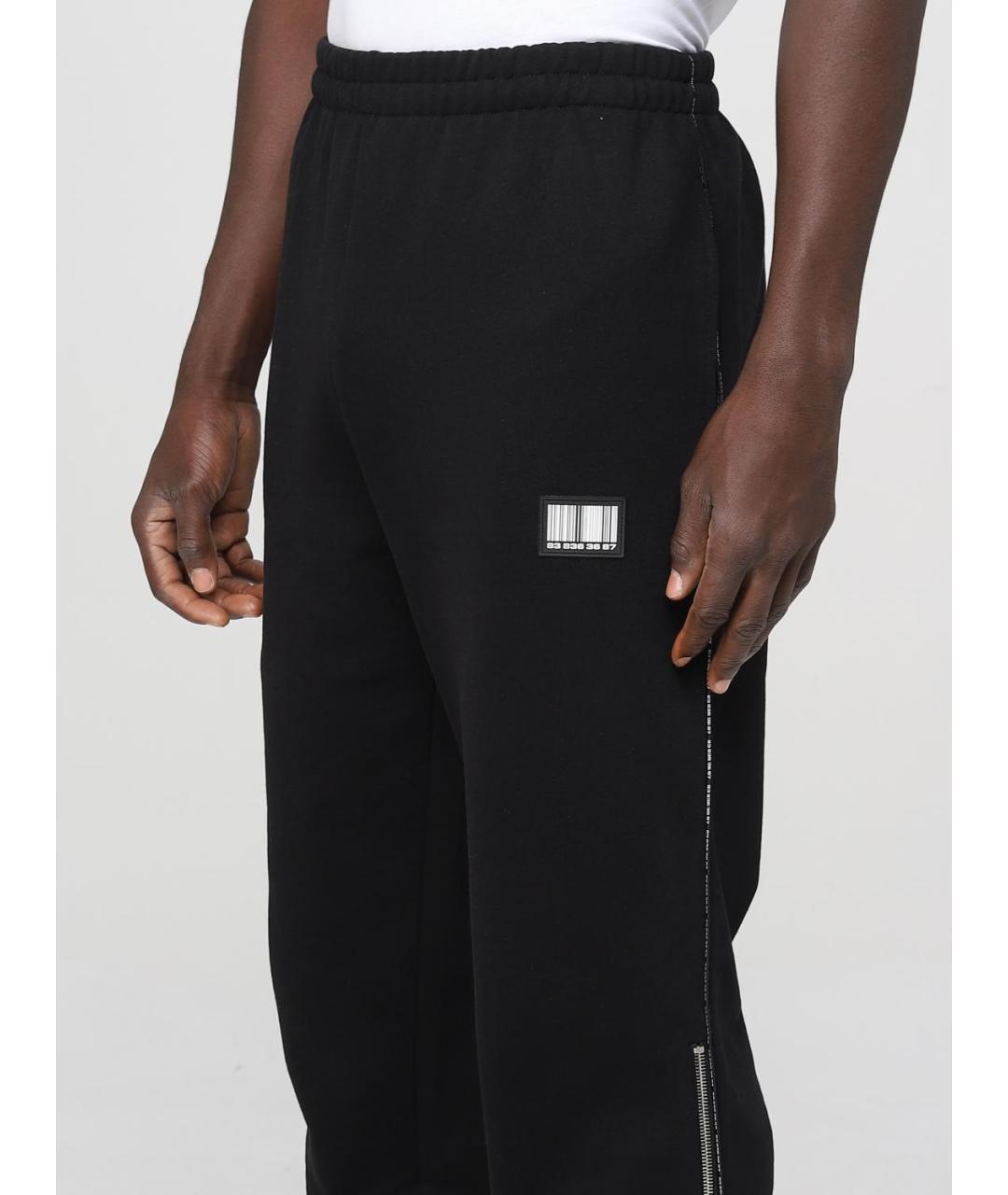 VETEMENTS Черные хлопко-эластановые повседневные брюки, фото 5