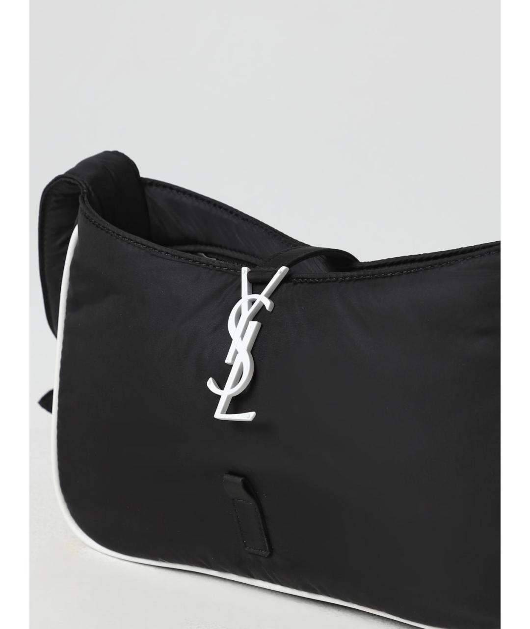 SAINT LAURENT Черная синтетическая сумка на плечо, фото 3