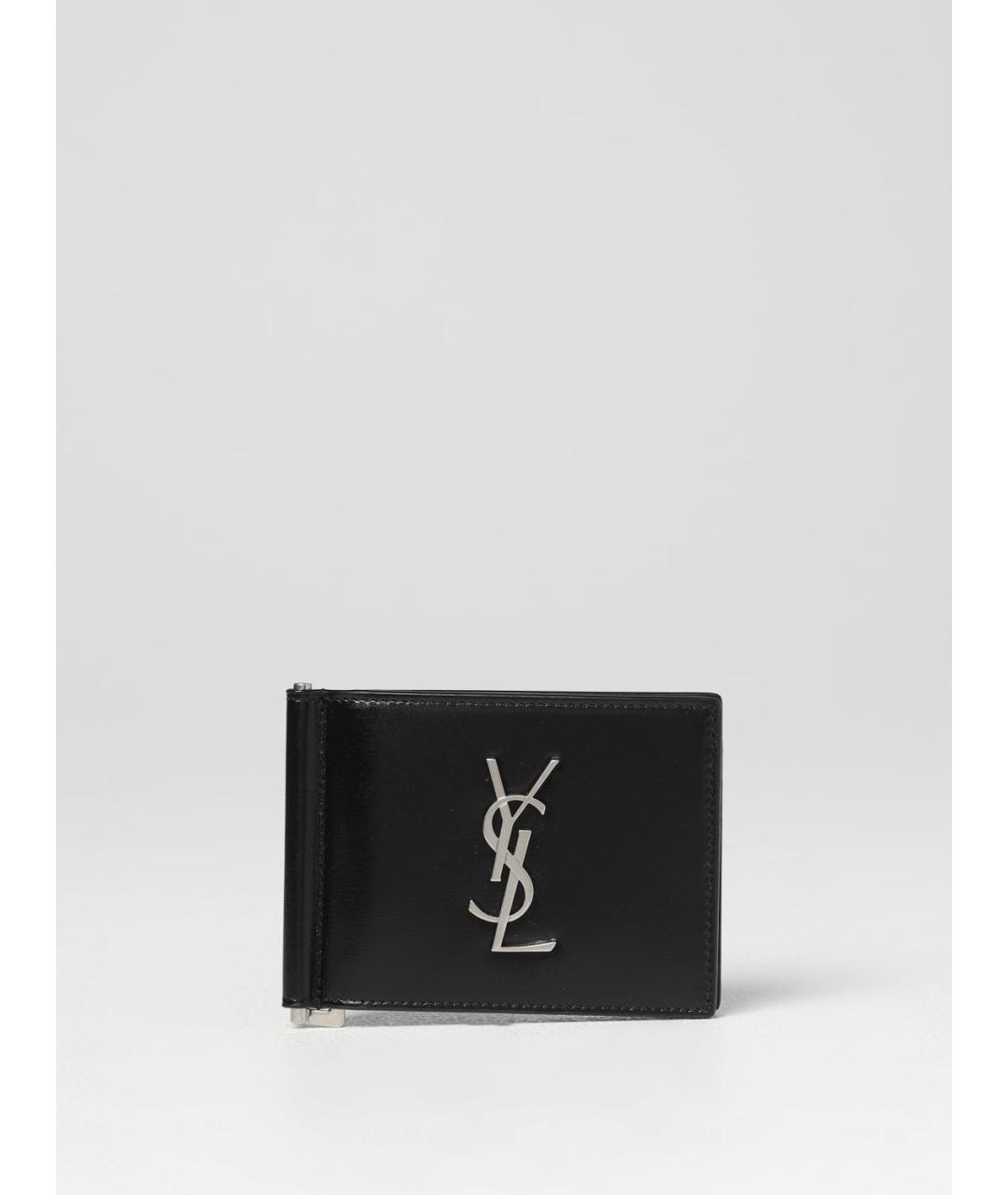 SAINT LAURENT Черный кожаный кардхолдер, фото 4