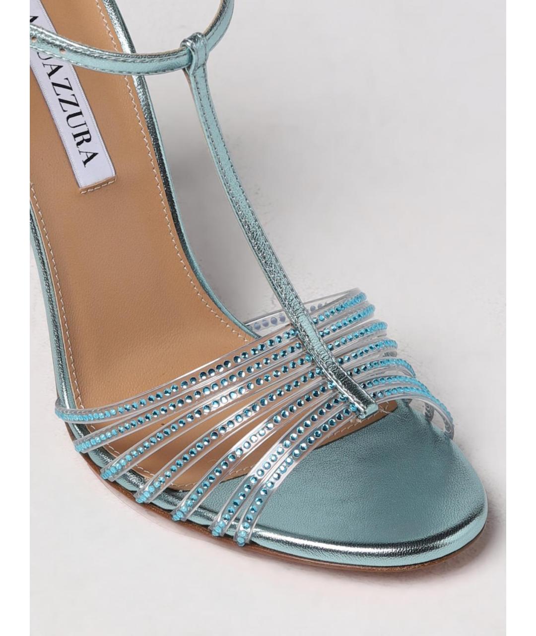 AQUAZZURA Голубые босоножки, фото 4