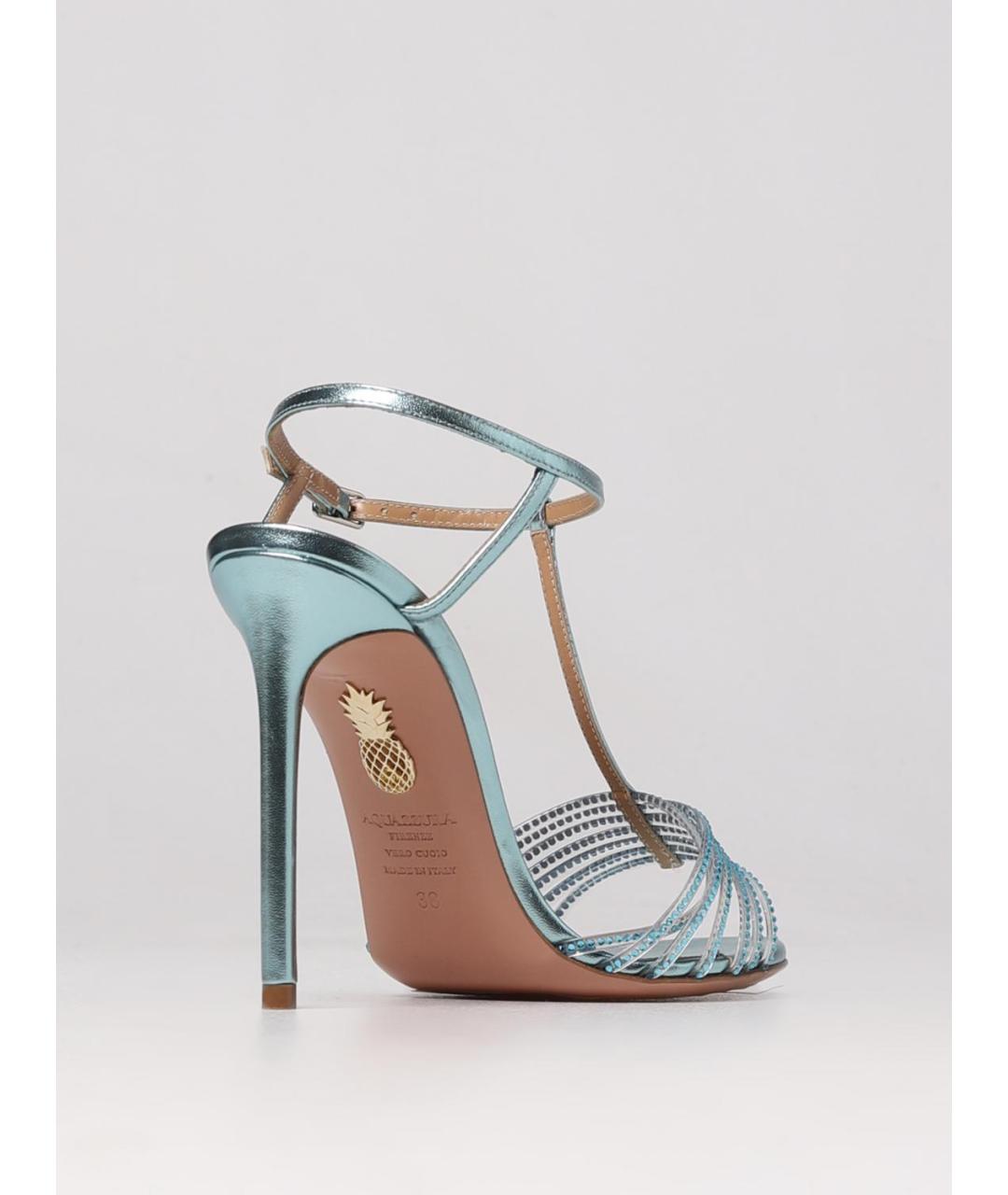 AQUAZZURA Голубые босоножки, фото 3