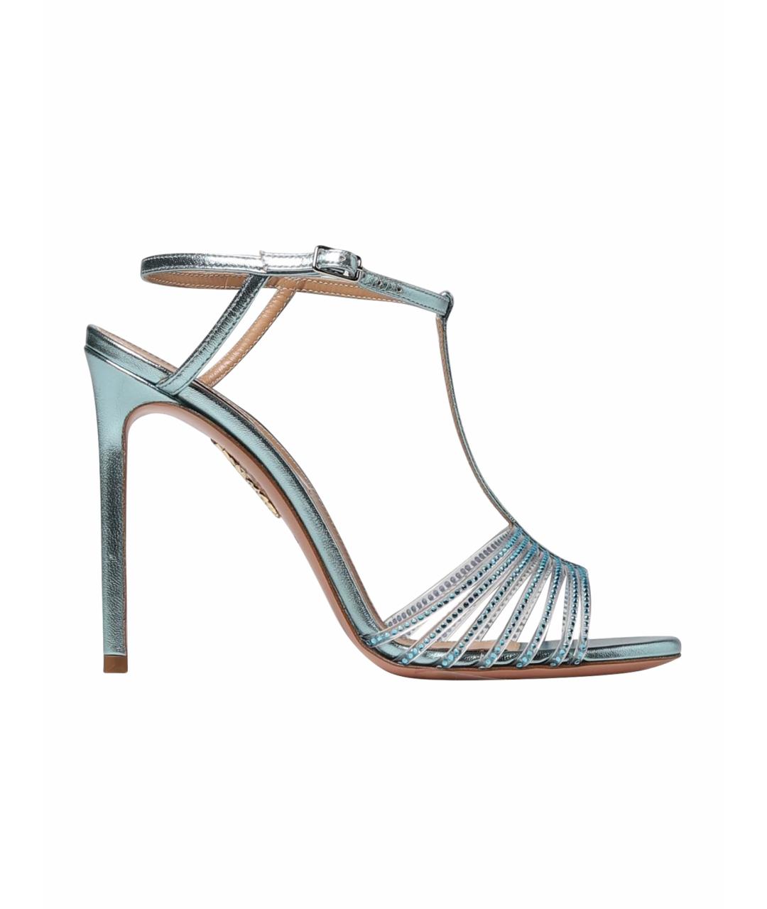 AQUAZZURA Голубые босоножки, фото 1