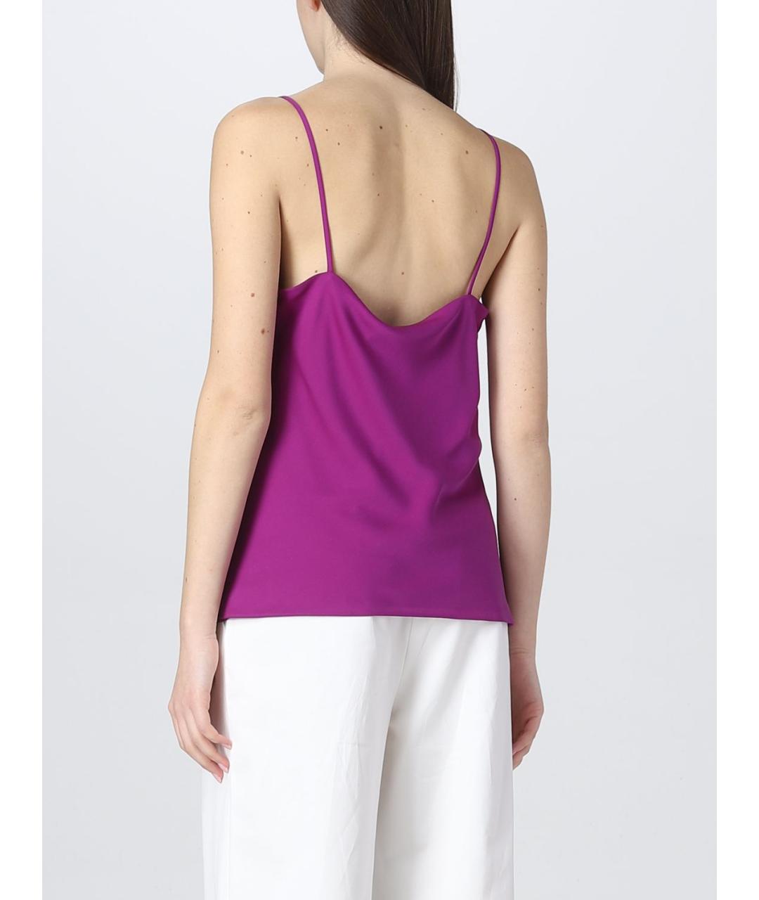 MAX MARA Фиолетовая шелковая майка, фото 4