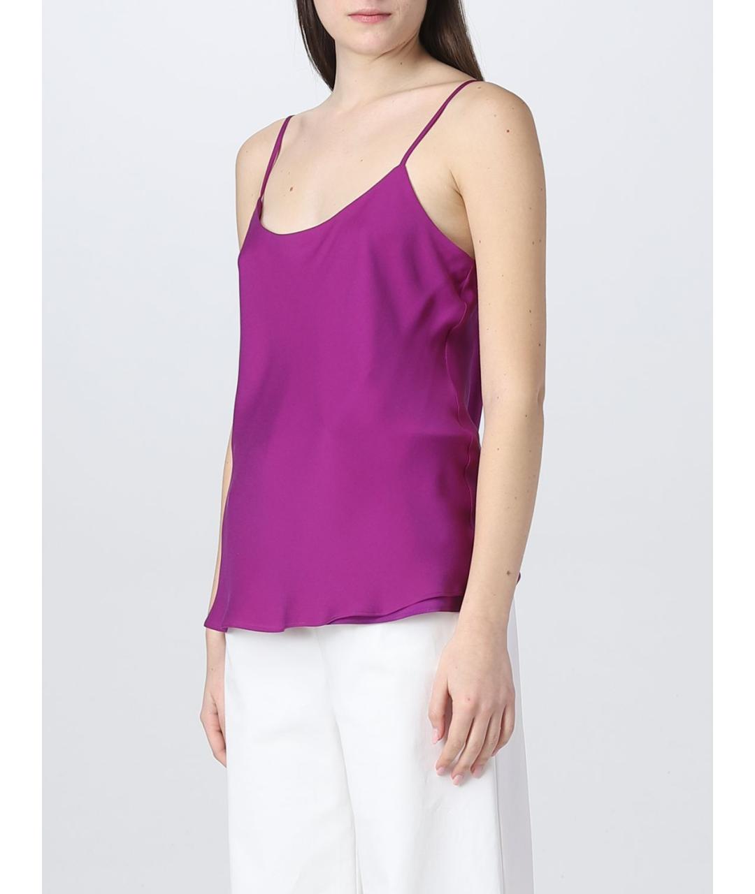 MAX MARA Фиолетовая шелковая майка, фото 5