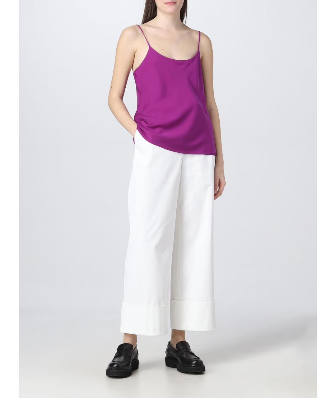 MAX MARA Фиолетовая шелковая майка, фото 3