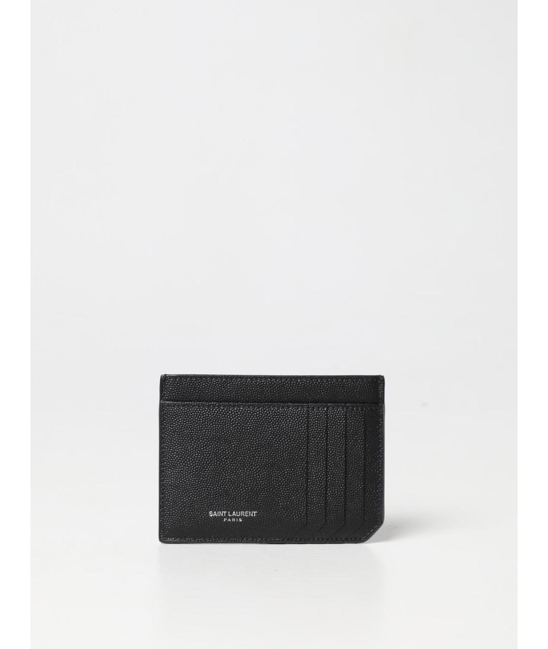 SAINT LAURENT Черный кожаный кардхолдер, фото 3