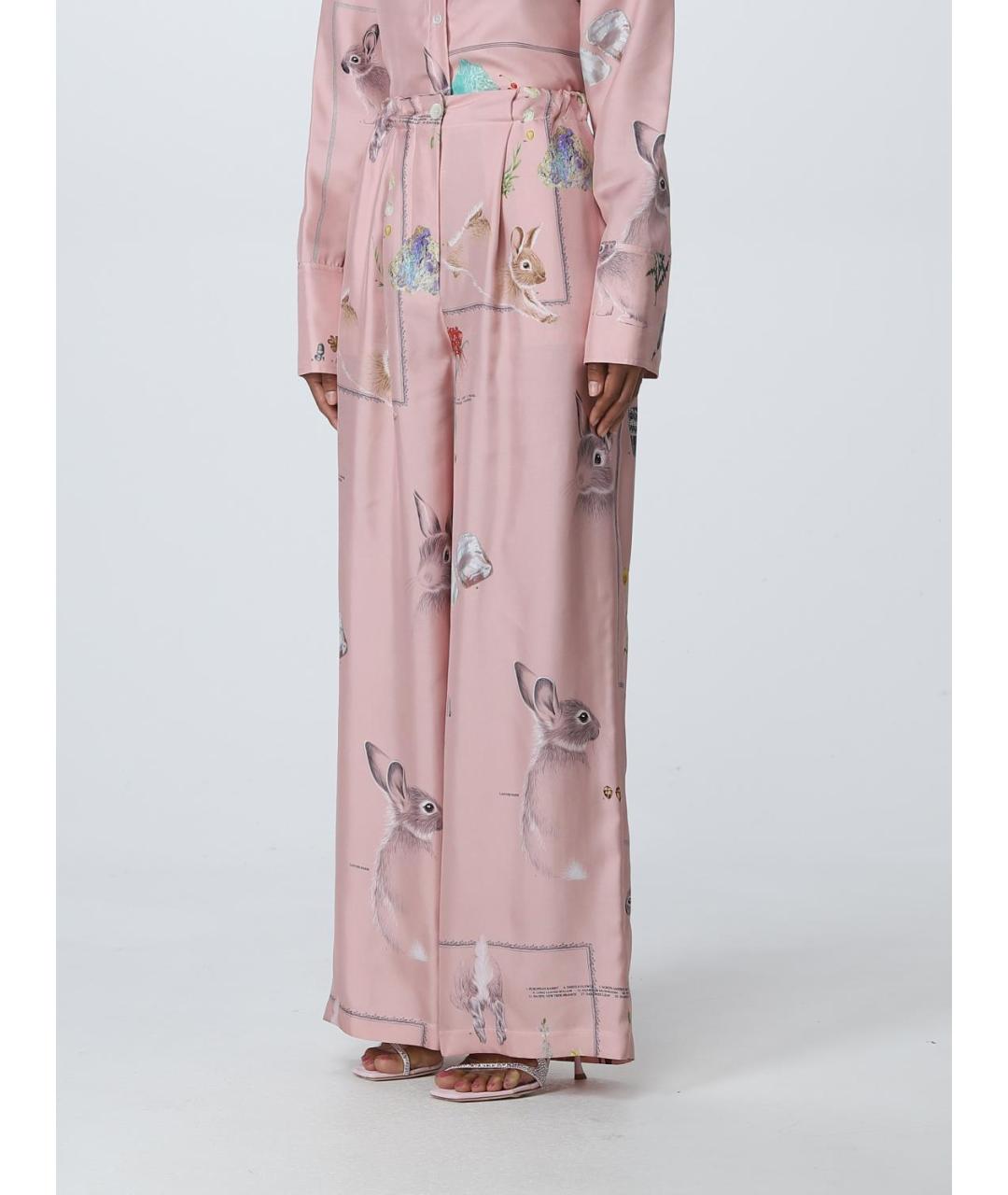 LANVIN Розовые прямые брюки, фото 5