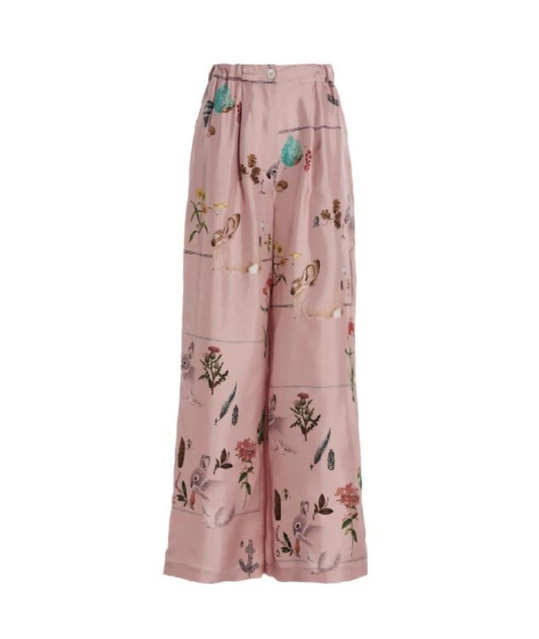 LANVIN Розовые прямые брюки, фото 1
