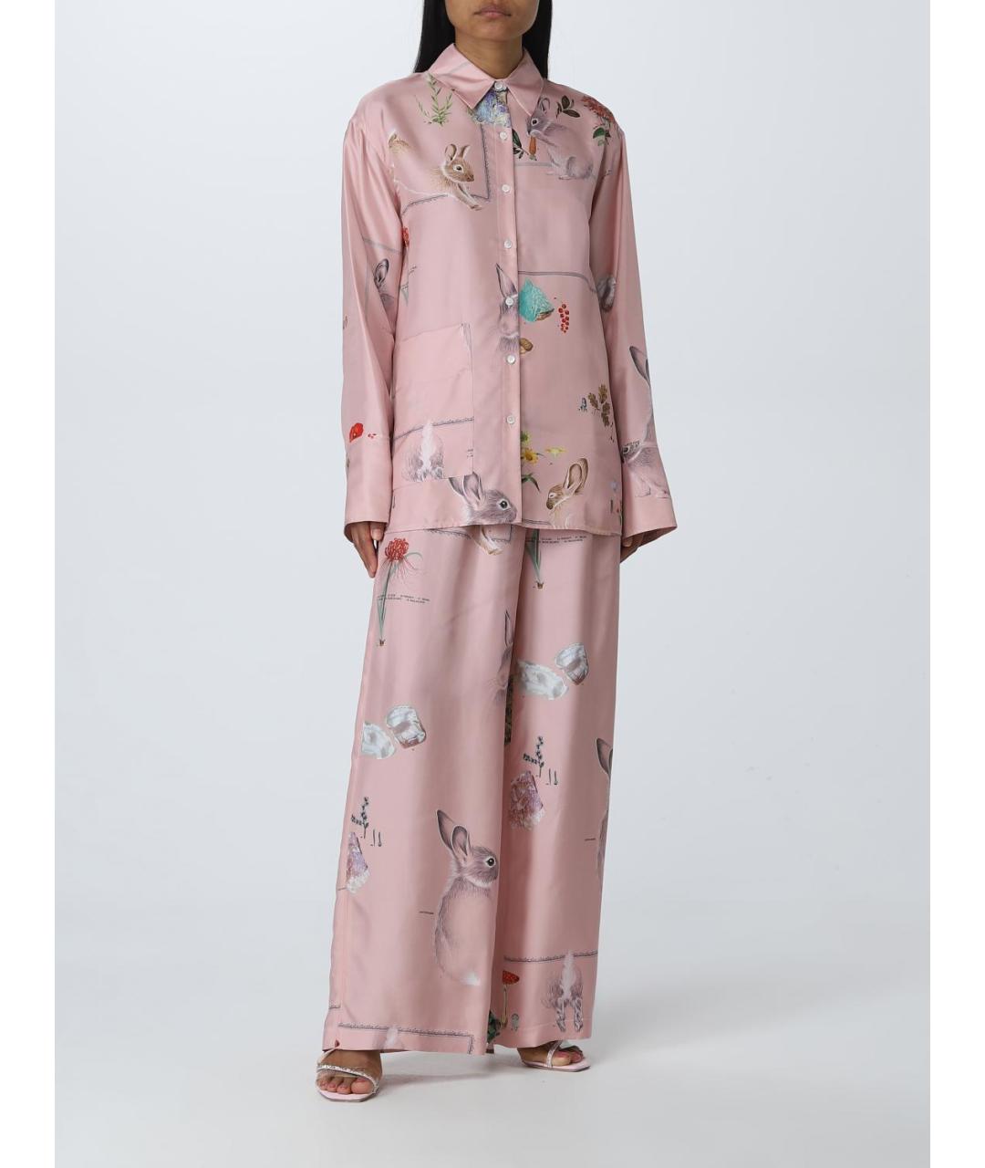 LANVIN Розовые прямые брюки, фото 3