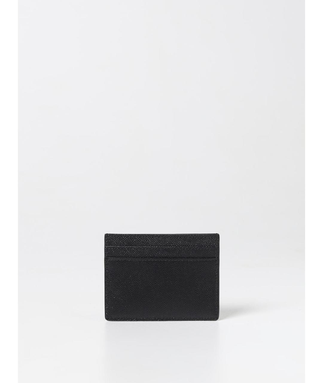 SAINT LAURENT Черный кожаный кардхолдер, фото 2