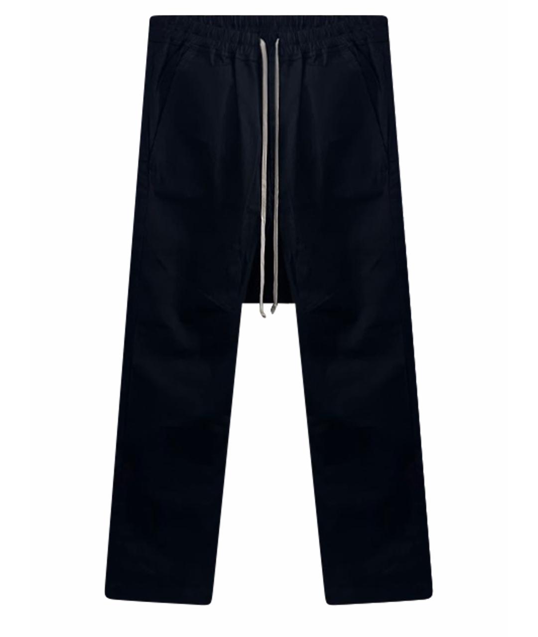 RICK OWENS Черные хлопковые повседневные брюки, фото 1